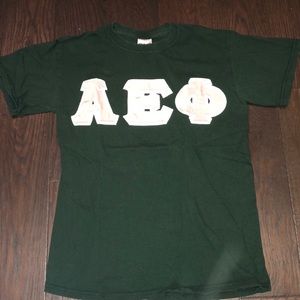 AEPHI Dark Green with Pink and White Letters